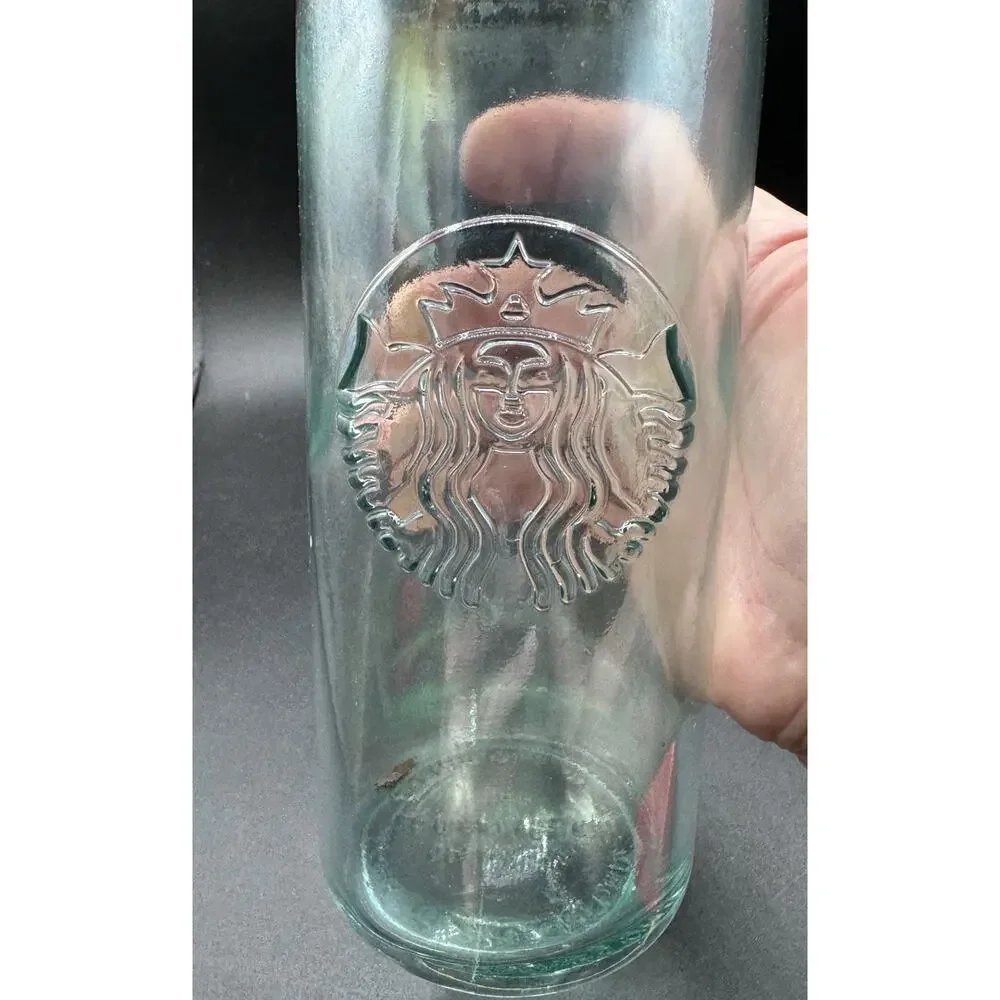 Starbucks Iridescent Siren Mermaid Logo Glass Water Bottle 20oz No Lid -S1R